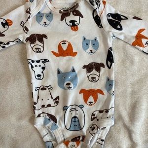 Long sleeve puppy onesie